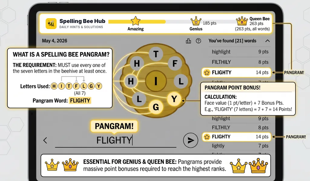 Perfect pangram explanation for NYT Spelling Bee